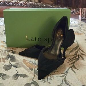 NEW! Kate Spade Black Suede Pointed Shayna Heels Sz 6